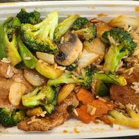 Vegetarian beef and vegetables at Golden Palace in Watertown