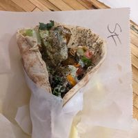 Falafel and hummus sandwich at Falafel King in Boulder