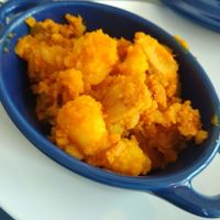 chorizo and potatoes at Empatia Rincon Vegano in Madrid