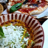 Pasta con pesto y queso vegano. Mi favorito. at Superchulo in Madrid