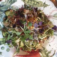 Pasta with vegan cheese at Superchulo in Madrid