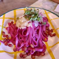 pasta de remolacha at Superchulo in Madrid