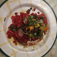 Pink 🩷 spaghetti at Superchulo in Madrid