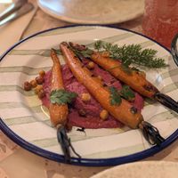 Grilled hummus with carrots at Superchulo in Madrid