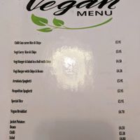 menu at Beach House Cafe in Great Yarmouth