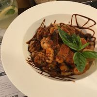 Gnocchi with mushrooms and special balsamic-based sauce  at Propaganda  in Chisinau