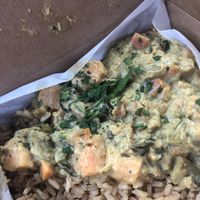  Caribbean vegan curry with plantain and veg on brown rice  at LEON in Folkestone