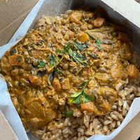 New! Vegan masala on brown rice full of veggies and super tasty!  at LEON in Folkestone