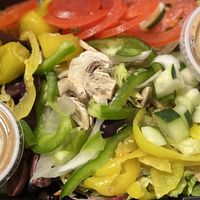 Greek salad minus the cheese  at Mellow Mushroom in Winter Park