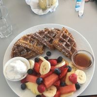 Waffles with coconut yoghurt at Waffle on Cairns in Cairns