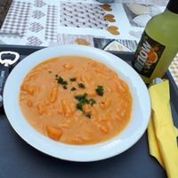Vegane Süßkartoffelcremesuppe at Genusscelle in Celle