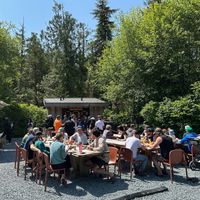 The seating area at Tacofino - Food Truck in Tofino