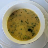 Delicious lentil soup at El Galil in Amirim