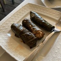 Rice in grape leaves (alei gefen) at El Galil in Amirim