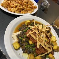 Vegan huevos rancheros with a side of home fries   at The Nova Cafe in Bozeman