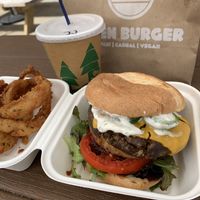 Bbq western onion rings and shake at E Burger in Columbus