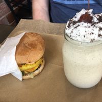 Hawaiian Burger & PB and Cookies Shake at E Burger in Columbus