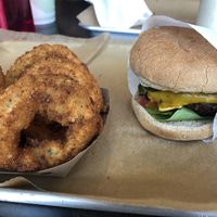 Western Burger & Onion Rings at E Burger in Columbus