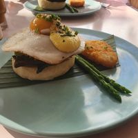 Breakfast muffin - vegan fried egg added at Kynd Community - Seminyak in Seminyak