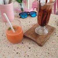Granita and iced chocolate (glass is filled with ice cubes) at Kynd Community - Seminyak in Seminyak