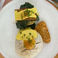 'Egg' benedict.  Really inventive to be able to recreate this 'egg'.  Hats off to the chef! at Kynd Community - Seminyak in Seminyak