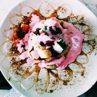 Pancakes with pink cream at Kynd Community - Seminyak in Seminyak