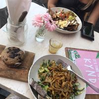 Noodle salad bowl and tortillas with guac  at Kynd Community - Seminyak in Seminyak