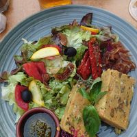 Vegan lentil terrine (marked vegetarian on the menu but turned out to be vegan after asking the staff) €18 something at La Cour des Anges in Colmar