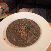 Lentil soup at La Cour des Anges in Colmar