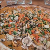 La potagette vegan tarte flambée at La Cour des Anges in Colmar