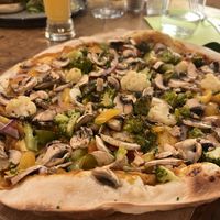 Vegan tarte flambee  at La Cour des Anges in Colmar