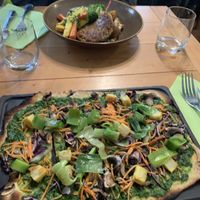 Galette and flammkuchen. Delicious  at La Cour des Anges in Colmar