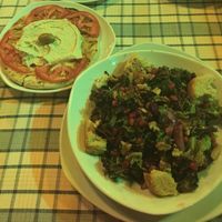 Hummus & pitta and a gorgeous salad at Sagittarius Restaurant in Kos