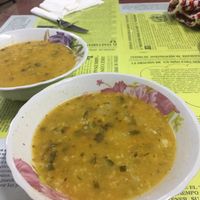 Soup of the daily menu at Comedor Vegetariano in Cusco