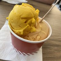 Mango and Melon ice cream  at E Cosi Gelateria in Paphos