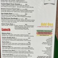 Menu  at Buddha Bowl Cafe in Newtown