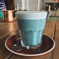 Blue Algae Latte at Buddha Bowl Cafe in Newtown