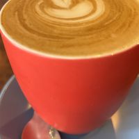 Large soy flat whitee  at Buddha Bowl Cafe in Newtown