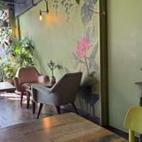 Inside the cafe  at Buddha Bowl Cafe in Newtown