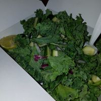 My favorite Kale salad with all raw veggies! at EBN's Vegan Cuisine in Charlotte