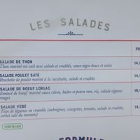 Menu summer 17 - salads with vegan option at Le Sarah B in Vannes