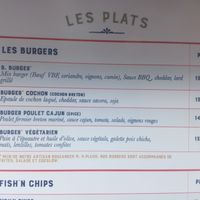 Menu summer 17 - burgers with vegan option at Le Sarah B in Vannes