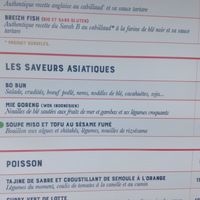 Menu summer 17 - asian with vegan soup option at Le Sarah B in Vannes