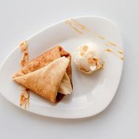 Crepe with ice cream at Ciné Café in Redon