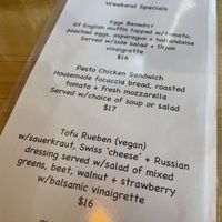Weekend specials- was told they never change  at Sweetwater Harvest Kitchen in Santa Fe