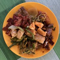 My selection. I’m so full! 😂  at Evergreen Vegetarian House 长青素食之家 in Penang