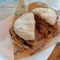 Breakfast muffin at Cafe Thrive in Southampton