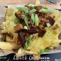 Dirty loaded fries, whilst nice, seitan wasn’t to my liking  at Cafe Thrive in Southampton