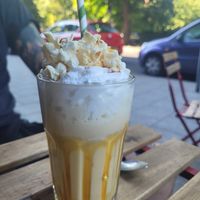 Salted Caramel Pocorn milkshake  at Cafe Thrive in Southampton