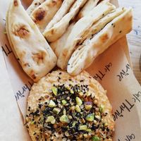 Halloween special: pumpkin hummus & flatbread at Cafe Thrive in Southampton